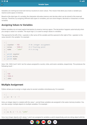 Learn Python Programming Screen 2