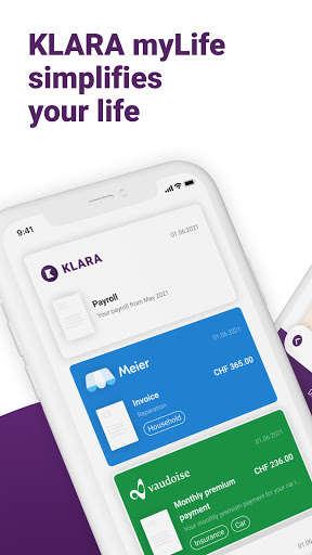 Android application KLARA myLife screenshort