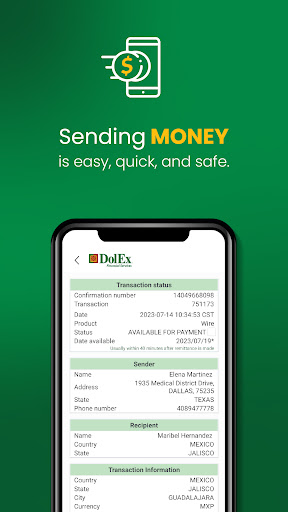 DolEx Money Transfer Screen 2