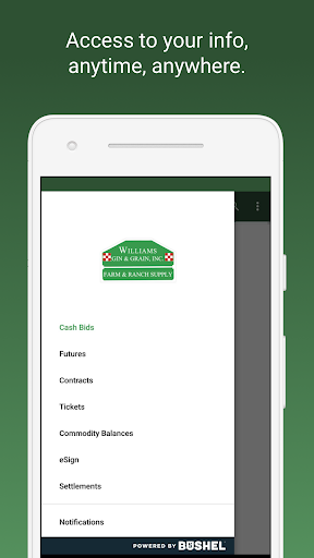 Android application Williams Gin & Grain screenshort