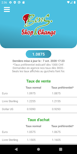 Ben S. Shop & Change Screen 2