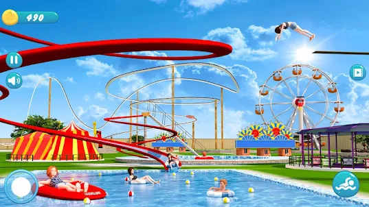 Theme Park3d Water Slide Games