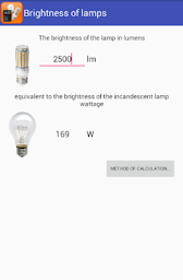 Brightness of lamps:lumen-watt