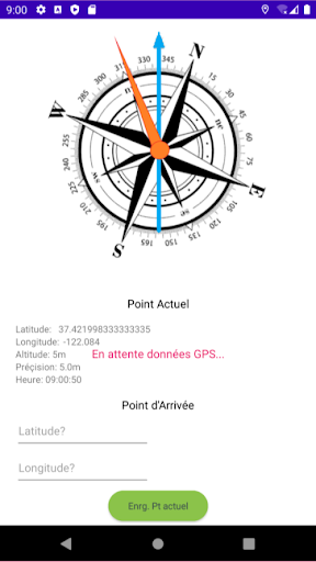 Android application Compass GPS point screenshort