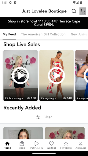 Android application Just Lovelee Boutique screenshort