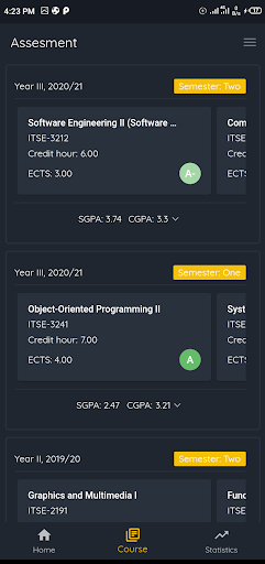 AAU Portal Screen 2