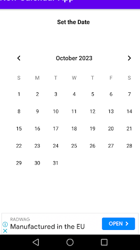 Calendar View Screen 2