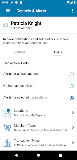 Android application Nebo CU Wallet screenshort
