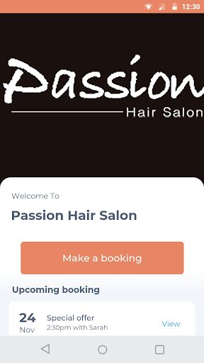 Android application Passion Hair Salon screenshort