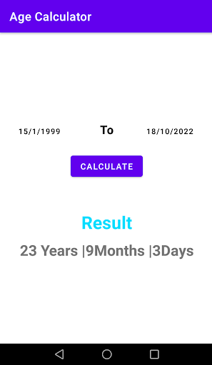 Age Calculator Screen 3