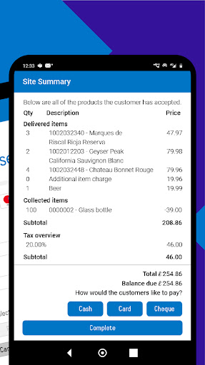 Microlise Payment Module Screen 3