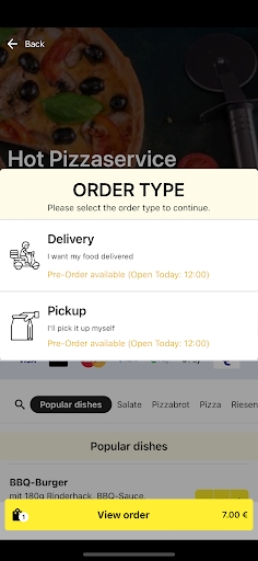 Hot Pizza service Screen 3