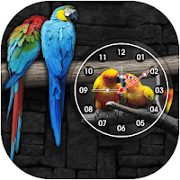 Love Birds Clock Wallpaper