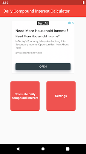Android application compound interest calculator screenshort