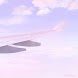 Pastel airplane landscape