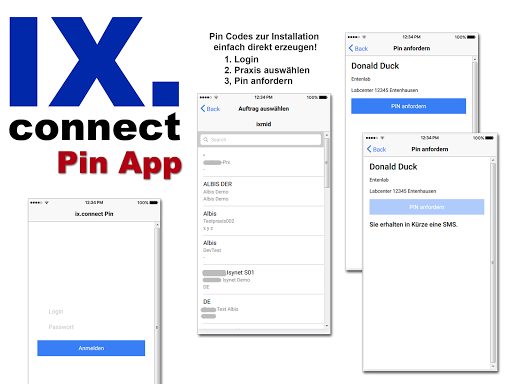 Android application ix.connect Pin screenshort