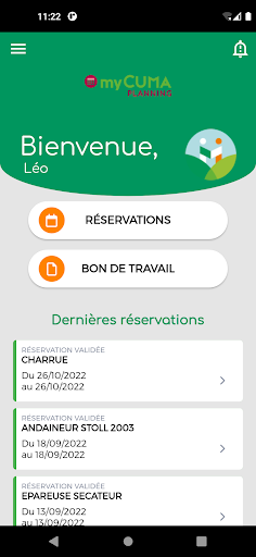 Android application MyCuma Planning et Travaux screenshort
