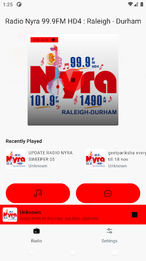 Android application Radio Nyra Raleigh - Durham screenshort
