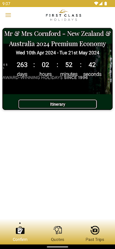 My First Class Holidays Screen 3