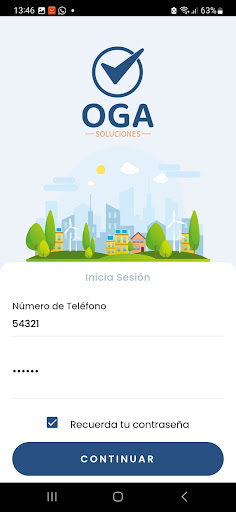 Android application OGA profesionales screenshort