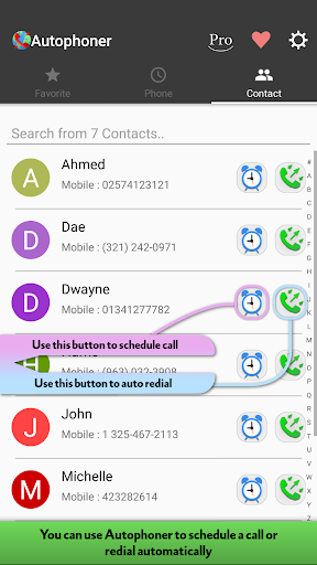 Autophoner Auto Redial, Schedule Call