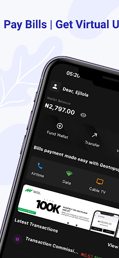 Android application Geotopup: Card - Bills - Shop screenshort
