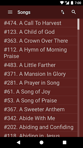 Android application ELS Hymnbook screenshort