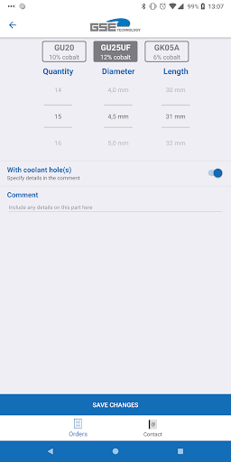 GSE Quick Order Screen 2