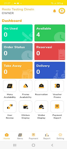 Android application DINEIN MERCHANT screenshort