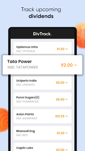 Android application DivTrack: Dividend Stocks(IN) screenshort