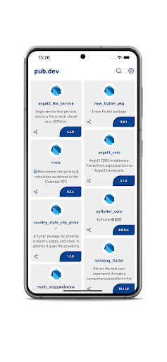 Android application pub.dev screenshort