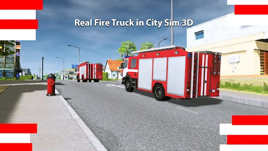 Real FireTruck in City Sim 3D