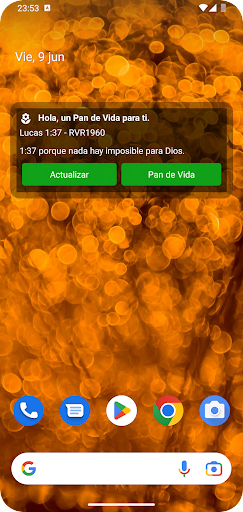 Android application Pan de Vida con Widget. screenshort