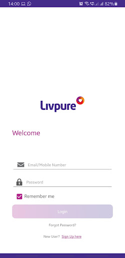 Android application Livpure screenshort