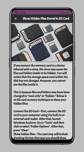 Memory Card Data Recovery Help Screen 2