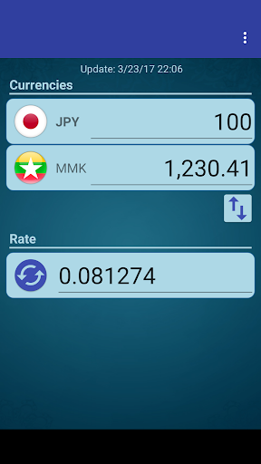 Android application Japan Yen x Myanmar Kyat screenshort
