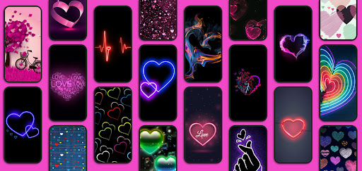 Android application Neon Heart Wallpapers screenshort