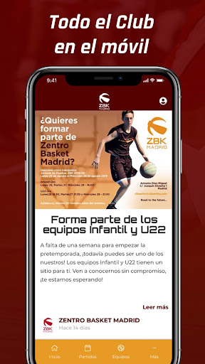 Android application Zentro Basket Madrid screenshort