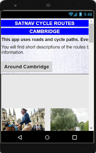 Android application Satnav Cycle Routes- Cambridge screenshort