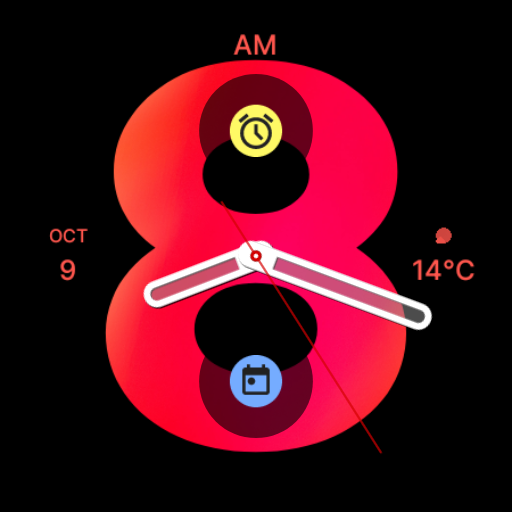 Hybrid Red Watch Face screenshot 3