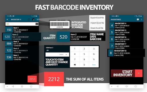 Android application Barcode inventory stock-taking screenshort