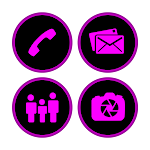 Cover Image of Download Magenta On Black Icons  APK