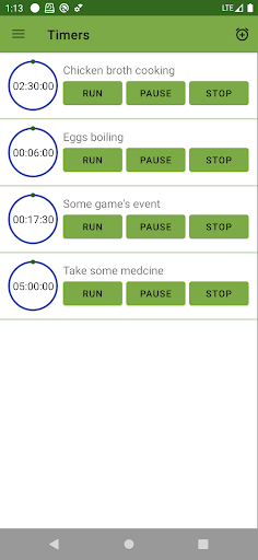 Android application Multitimer screenshort
