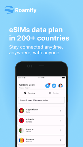 Android application Roamify - eSIM Phone Internet screenshort