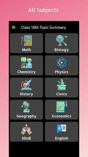 Android application Class 10th All Topic Summary screenshort