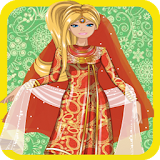 Indian Girl dress up girl sari icon