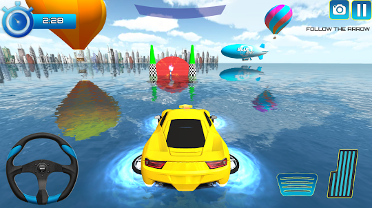 Water Surfer Floating Car Game