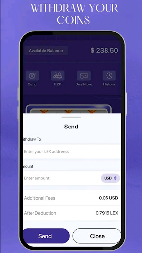 MINELEX:P2P Trade Wallet Screen 2
