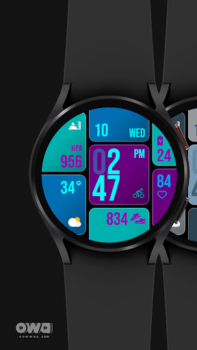 Android application Blocks Animated Watch Face 045 screenshort