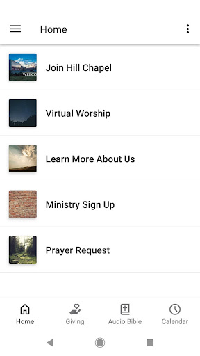 Android application Hill Chapel Baptist Church screenshort